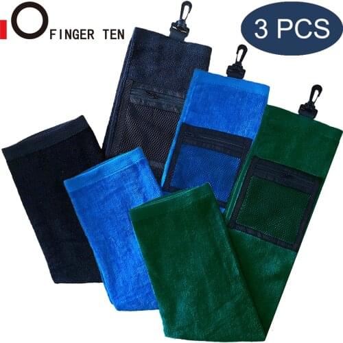 3Pcs Outdoor Sports Summer Golf Towel 60X40cm with Bag Carabiner Clip Hook Hand Cotton Running Cleaning Towels Drop Shipping