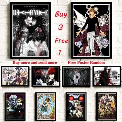 Death Note A Style Japanese Cartoon Comic Poster Coated Paper poster Wall Sticker Bar Cafe Decorative Painting Frameless