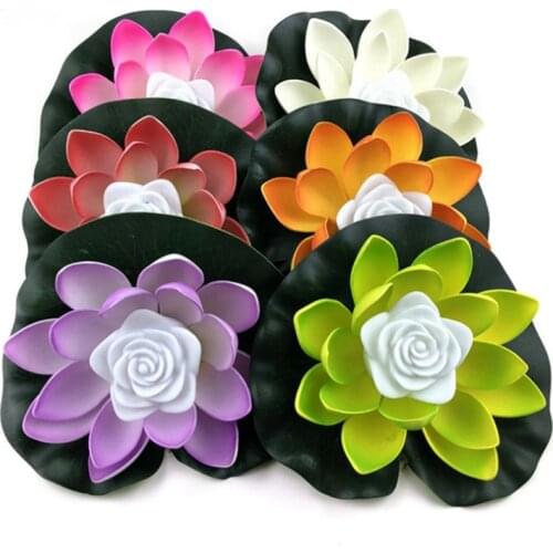 Garden Decoration Light Garden Tank Pond Decor LED Floating Lotus Flower Lamps On Water Swimming Pool Celebrations, Multi-color