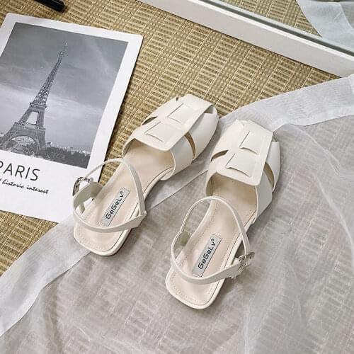 Baotou Sandals Womens Summer Soft Bottom 2021 New Wild Fairy Style Shoes Retro Hollow Flat-bottomed Roman Shoes Women