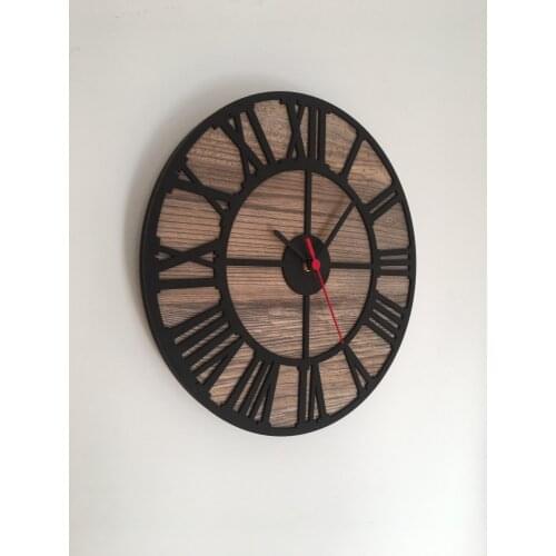 North Designed Booties Black Rome Circle Decorative Wall Clock 30 Cm