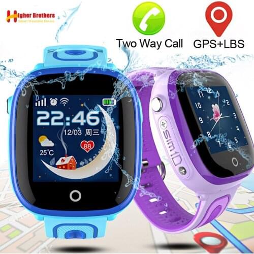 IP67 Waterproof Smart GPS Tracker Locator Kids Baby SOS Call Remote Monitor Camera Alarm Anti-lost Smartwatch Watch Wristwatch