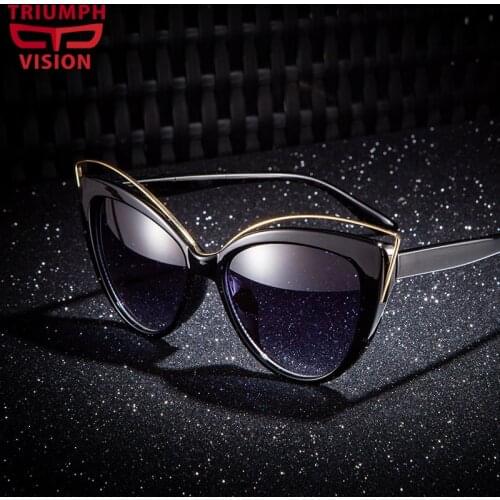 TRIUMPH VISION Cat Eye Hollow Design Sunglasses Ladies Gradient Lens Sun Glasses Shades Trending New Lentes Gafas de sol