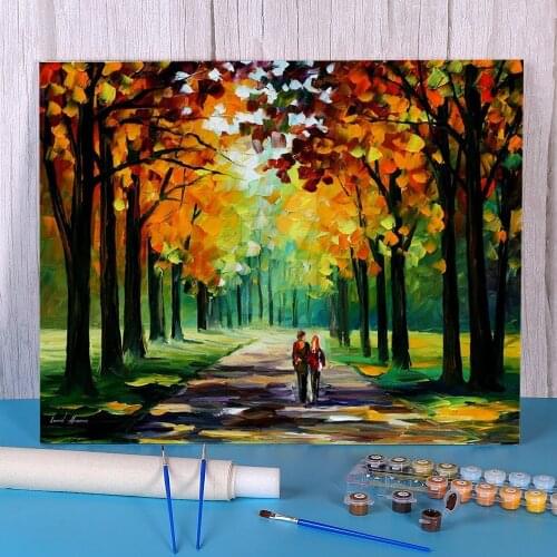 Sunny Autumn Painting By Numbers Complete Kit Acrylic Paints 40*50 Painting On Canvas Wall Paintings For Kids Wall Handiwork