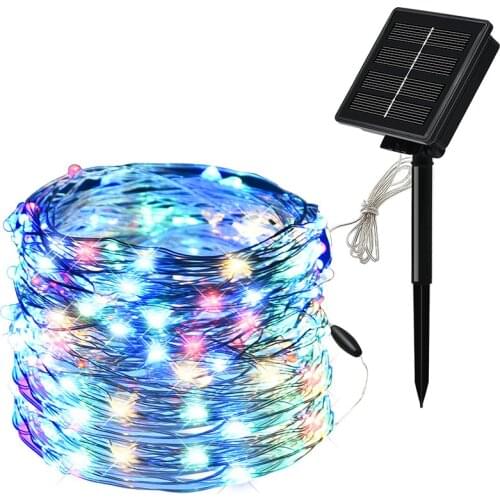 LED Outdoor Solar Lamp Copper String Lights 10/20m 100/200 LEDs Fairy Holiday Christmas Party Garland Solar Garden Waterproof