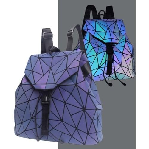 Luminous bao bag Backpack Women Geometric Backpacks For Teenage Girls Female Laser Diamond Students School Bag Mochila Bolsas