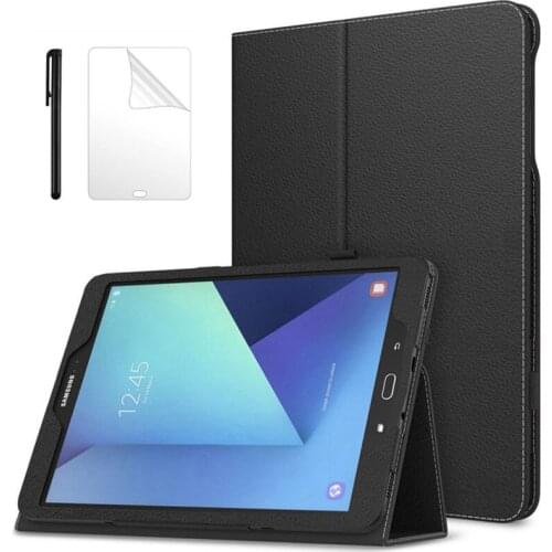 Litchi Flip Slim Folding PU Leather Case For Samsung Galaxy Tab S3 S3 9.7 SM-T820/T825/T829 9.7 Inch Tablet Funda Case +PenFilm