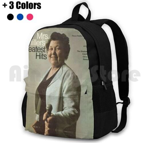 Mrs. Elva Miller Outdoor Hiking Backpack Waterproof Camping Travel Mrs Miller 60S 1960S Musician Music The Cover Record