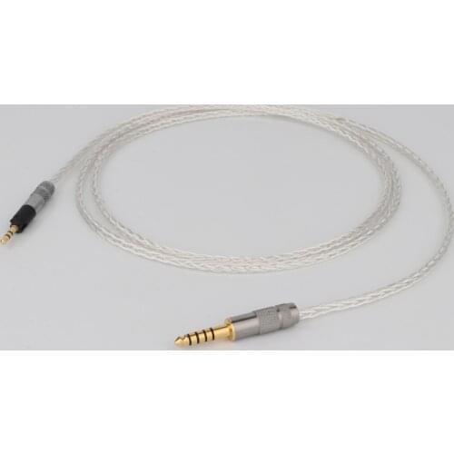 High Quality Preffair Hifi 8cores Silver Plated Headphone Cable adapter cable 2.5mm To 4.4mm balanced male audio earphone cable