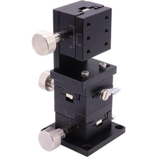 XYZ axis LWD4040 dovetail groove guide type manual displacement platform gear drive knob adjust slide table Load 29.4N 40x40mm