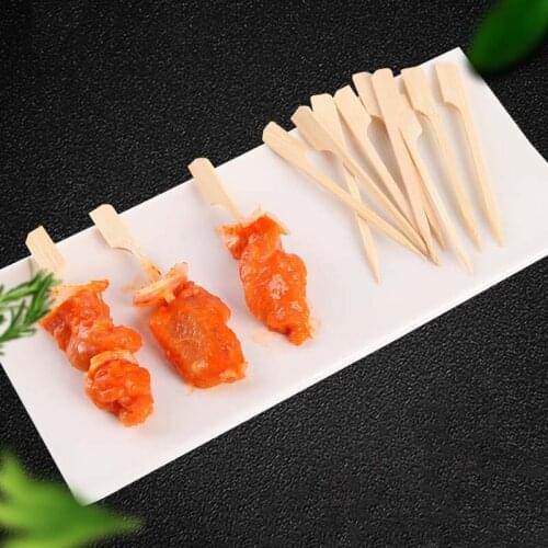 100pcs Bamboo Paddle Pick Flat Wood Skewer Fruit Food Picker Cocktail Paddle Christmas Bar Barbecue Party Supplies 9cm3.5
