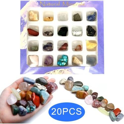 20pcs Irregular Tumbled Mini Ores Stone Collection Art Ornament Decoration Set Gifts Stones And Crystals Natural Stones Minerals