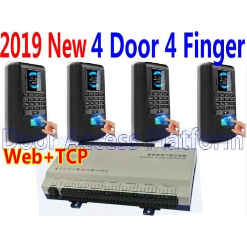 2019 New 4 Door 3,000 User TFT LCD Color Screen Keypad/Fingerprint Reader Control Web IP Access controller Biometric Scanner kit