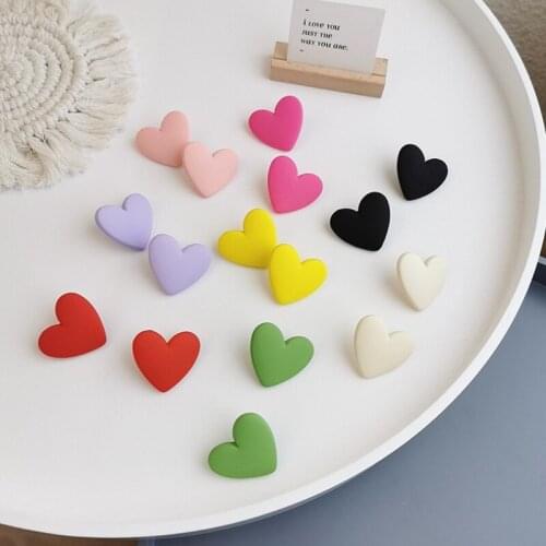 2021 Fashion Jewelry Fashionable Frosted Exaggerated Love Earrings Personality Girl Style Earrings Heart-shaped Earrings Gift