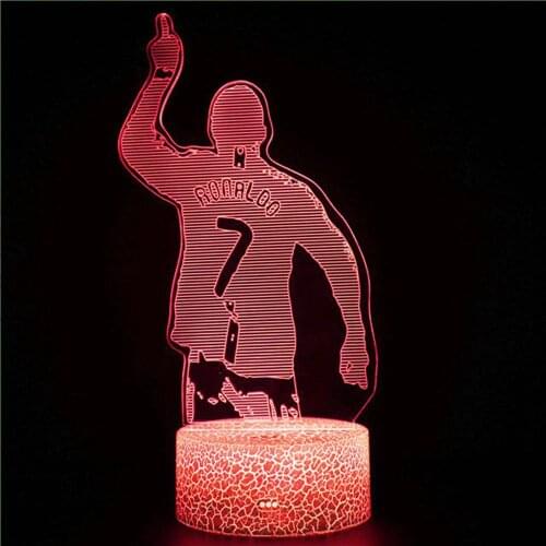 3D night light ronalDo character map LED night light is suitable for world fans football gifts prizes bedroom decoration gifts