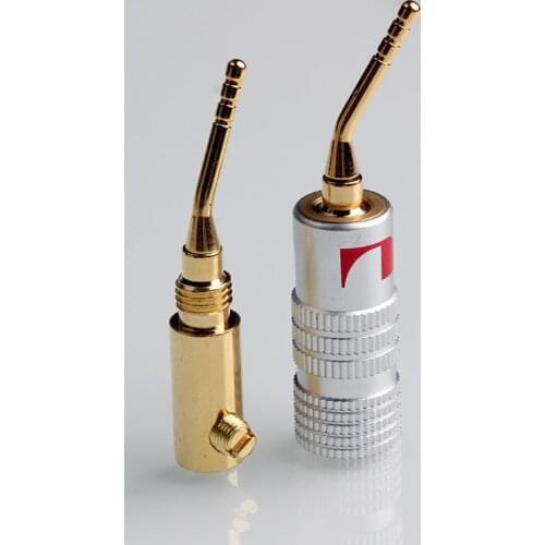 4PCS Red&Black Gold-Plated Banana Plugs Nakamichi 4mm Banana Plug For Video Speaker Adapter Audio Wire Cable Connectors