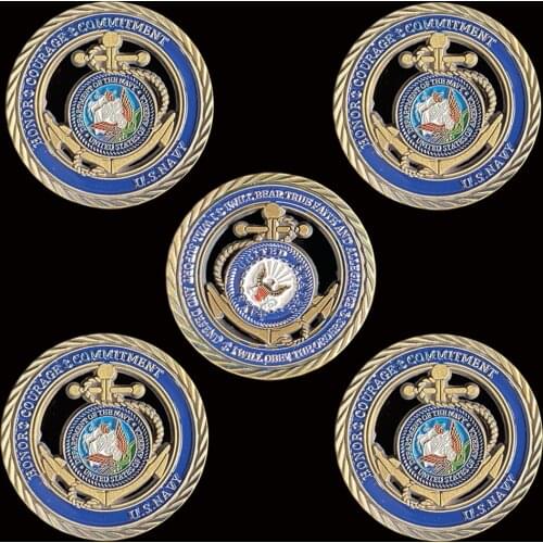 5PCS United States Navy Hollow Coin Medal of Honor Courage Commitment Coins