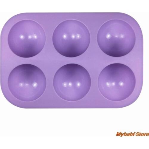 6 Holes Sphere Silicone Mold for Baking Pastry Chocolate Fondant Cake Bakeware DIY Half Ball Candle Soap Mould Cake Decorating