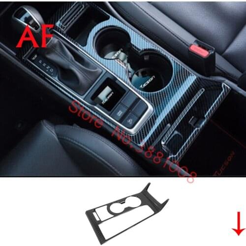 ABS Carbon Fiber For Hyundai Tucson 2015-2018 Accessories Auto Cup Drink Holder Decorative Frame Decal Cover Sticker Car Styling