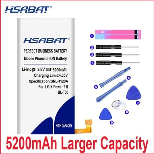 HSABAT 0 Cycle 5200mAh BL-T30 Battery for LG X Power 2 II L64VL M320F M320N M322 L63BL K10 Power M320 M320DSN M320TV MLV7N