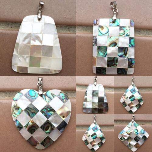 Free shipping Fashion Jewelry New Zealand Abalone & Mother of pearl Shell Pendant Bead WB796