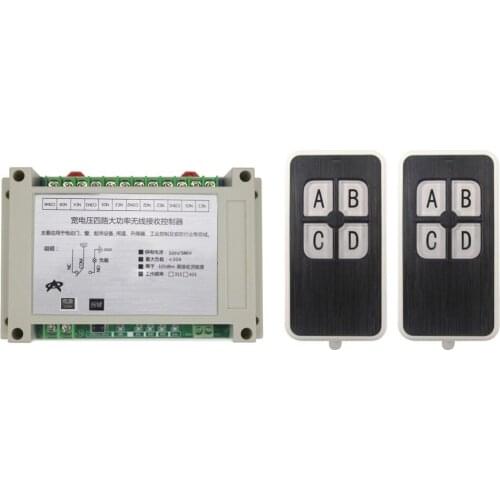 220V 380V 4CH 30A RF Wireless Remote Control System teleswitch 2pcs transmitter and receiver universal gate remote control
