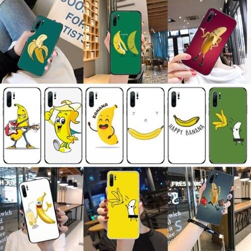 Cartoon Finger Funny Banana Phone Case For Huawei P40 P20 P30 Mate 40 20 10 Lite Pro Nova 5t P Smart 2019