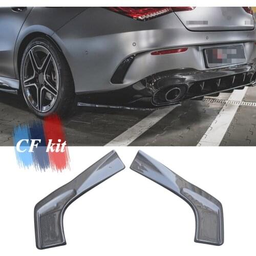 For Mercedes Benz W118 CLA45 2020 UP Carbon fiber Rear Bumper Diffuser Spoiler Side Fender Canard Splitter Potector Lip