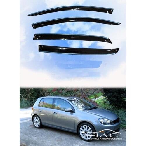 For Volkswagen 2008-2012 GOLF/ MK6 Chrome Trim Side High quality Acrylic Window Visors Vent Deflectors 4pcs
