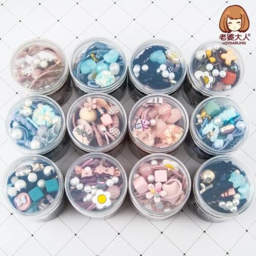 Canned High Elastic Network Red Hot Hair Ring Pearl Crystal Beads European and American Hair Band Hair Accessories Headdress Set