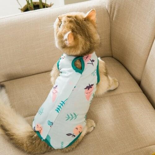 Cat Surgical Recovery Suit Breathable for Cats E-Collar Alternative After Surgery Wear Sterilization Care Pet Anti Licking Wound