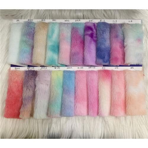 Faux fur Colorful Gradient Color Bunny Fur Tie-dyed Bunny Down PV Velvet Clothing Toy Plush Fabric
