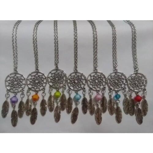 HOT !!!New Fashion Dreamcatcher Vintage Charm Choker Dream Catcher Feather Crystal beads Pendant Necklace Jewelry B587