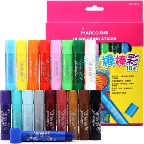 Marco Stationery suit drawing color 18 color stick oil painting stick dirty hand washable crayons rotation