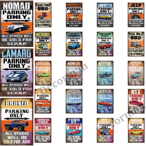 [ DecorMan ] Classic CAR Parking Only Metal TIN SIGN Custom wholesale Painting PUB Decor LTA-1746