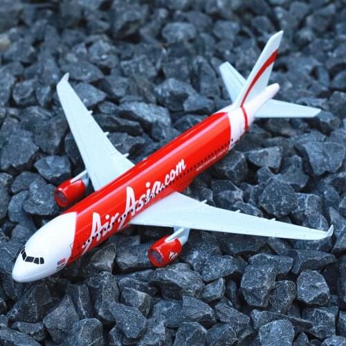 Air Asia A320 Red Airplane Diecast Aircraft Model 6" Metal Aeroplane Home Office Decor Toys