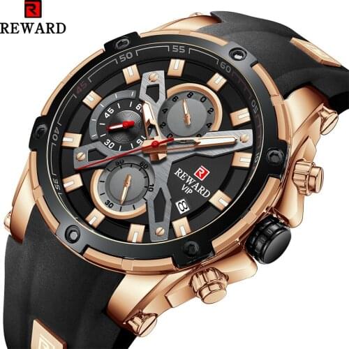 REWARD 2021 New Mens Watches Blue Waterproof Top Brand Luxury Chronograph Sport Watch Quartz Men Wristwatch Relogio Masculino