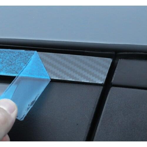 Car styling sticker carbon fibre trim glass window garnish pillar middle column hood parts For Hyundai Elantra 2020 2021