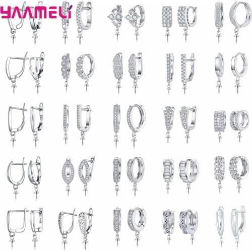 New Fashion 925 Sterling Silver Amazing Quality DIY Jewelry Findings Earrings Connector Bails fit Bead Crystal Pearl Stone