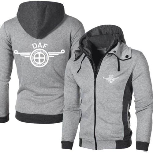 New Spring Autumn DAF Logo Mens Outdoor Casual Male Jackets Warm Hoodies High Quality Harajuku Sweatshirts Outwear