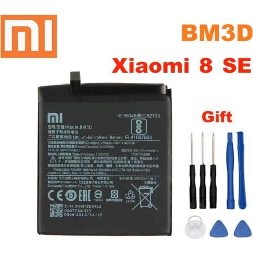 Xiao mi 100% Orginal BM3D 3020mAh Battery For Xiaomi Mi 8 SE Mi8 SE Mi8SE BM3D High Quality Phone Replacement Batteries +Tools