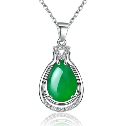 Vintage 925 Silver Jewelry Necklace Pendant for Women Wedding Accessories with Zircon Gemstone Engagement Party Gift Wholesale