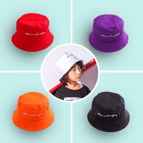 New Letter Print Bucket Hats Boys Hip Hop Girls Street Dance Literary Fisherman Fashion Hat Summer Outdoor Sun Hat Beach Cap