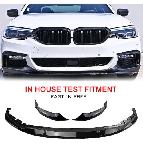 Front Bumper Spoiler Lip For BMW G30 M Tech M Sport 2017-2020 Performance Glossy Black Car Lower Splitter Kit