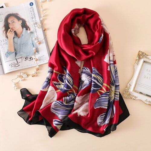 2020 New Summer Women Silk Scarf Beach Hijab Shawls and Wraps Female Foulard Luxury Brand