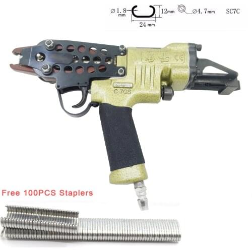 Pneumatic 15Gauge 16 Gauge Air C Ring Tool Closure Diameter Hog Ring Plier C Ring Gun Stapler for Wire Cage Fence S760 SC7C 7E