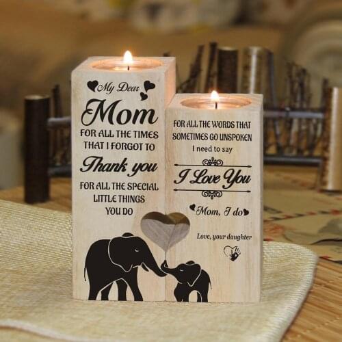 Daughter To Mom I Love You Pair Candle Holders With Love Message Daughter to Mom Gifts To My Mom Candle Holder