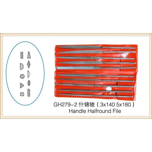 Promotion Free Shipping Hot sale!!! 3*140mm 10pcs/lot GH279-2 handle halfround files, jewelry tools and machine, jewelry files