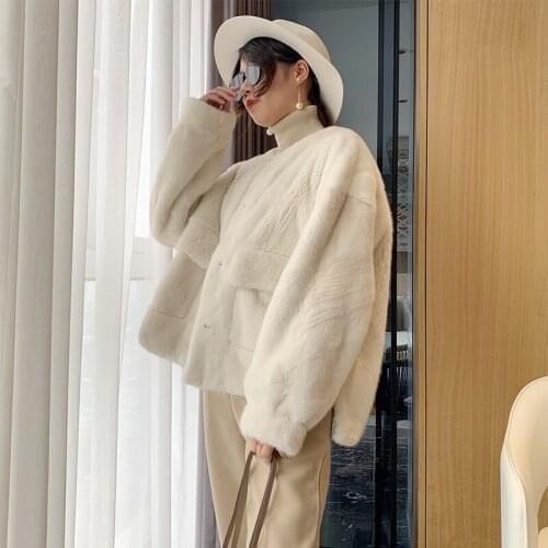 Mrs Fly 2021 new mink coat female mink brief paragraph loose imported mink fur coat young western style