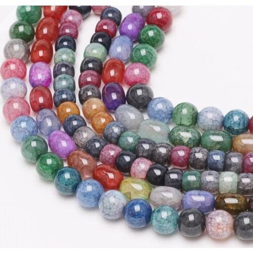 Lampwork Glass Loose Beads Mixed Natural Stone Beads Oval Shape For DIY Jewelry Making Charms Necklace Accessories